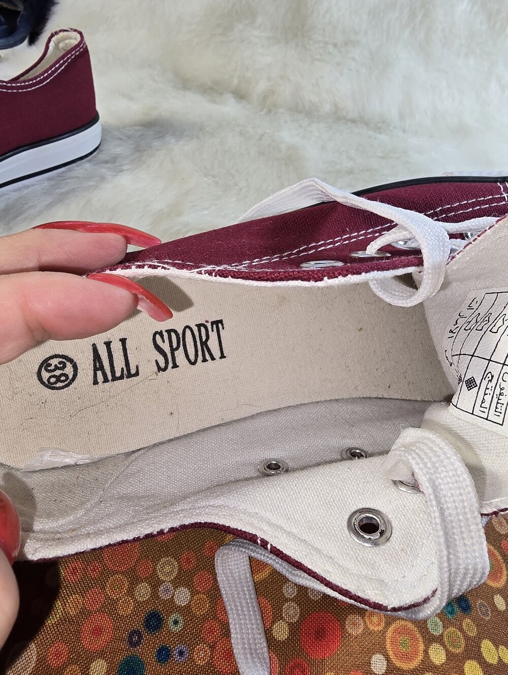 All Sport (Converse-inspired) Classic Low-Top Canvas Sneakers in Burgundy - Picture 8 of 9